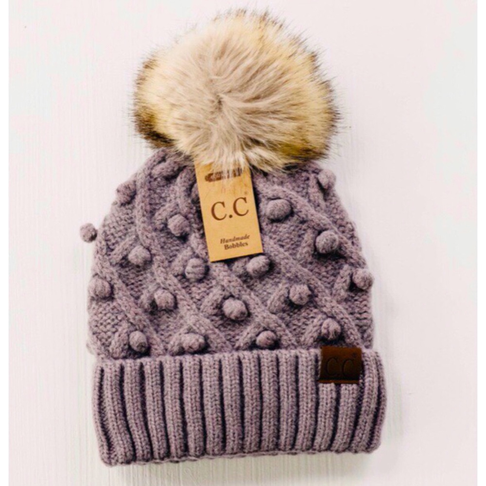 C.C FUZZY BOBBLES BEANIE